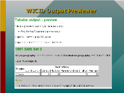 WICID Output Previewer 