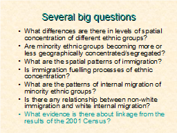 Several big questions