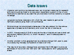 Data issues